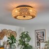 Plafonnier 50 cm Bauro Noir, 4 lumières, Télécommandes