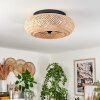 Plafonnier 50 cm Bauro Noir, 4 lumières, Télécommandes