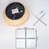 Plafonnier 50 cm Bauro Noir, 4 lumières, Télécommandes