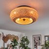 Plafonnier 50 cm Bauro Noir, 4 lumières, Télécommandes