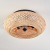 Plafonnier 50 cm Bauro Noir, 4 lumières, Télécommandes