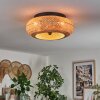 Plafonnier 50 cm Bauro Noir, 4 lumières, Télécommandes