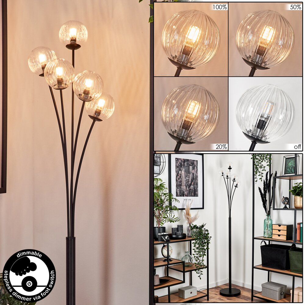 Lampadaire - Verre 10 cm Bernado Clair, 5 lumières main product photo