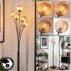 Lampadaire - Verre 10 cm Bernado Ambre, 5 lumières