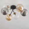 Plafonnier - Verre 15 cm Chehalis Or, Noir, 6 lumières
