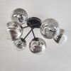 Plafonnier - Verre 12 cm, 15 cm Chehalis Clair, Fumé, 6 lumières