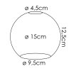 Abat-jour en verre verre de rechange 15 cm Koyoto Or, Clair