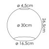 Abat-jour en verre verre de rechange 30 cm Koyoto Clair, Fumé