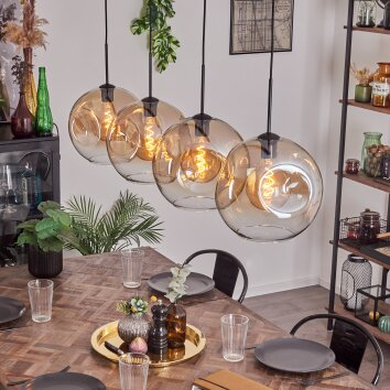 Suspension - Verre 30 cm Ripoll Ambre, Clair, 4 lumières Suspension - Verre 30 cm Ripoll Ambre, Clair, 4 lumières