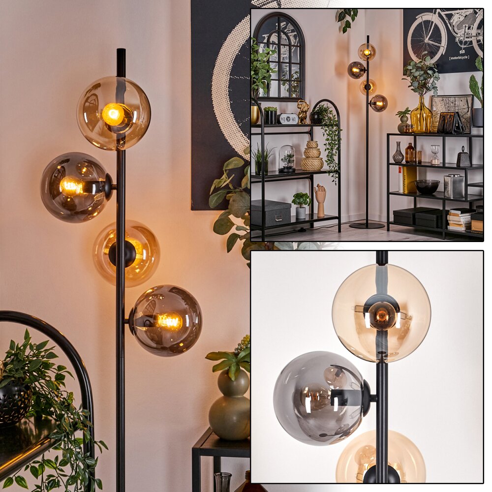 Lampadaire - Verre 15 cm Gastor Ambre, Fumé, 4 lumières main product photo