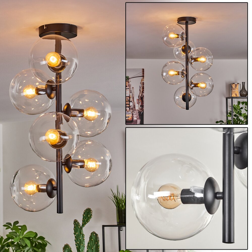 Plafonnier - Verre 15 cm Gastor Clair, 6 lumières main product photo
