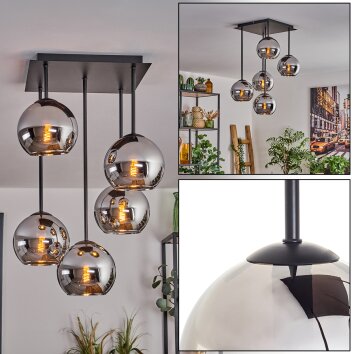 Plafonnier - Verre 15 cm Koyoto Chrome, 5 lumières Plafonnier - Verre 15 cm Koyoto Chrome, 5 lumières