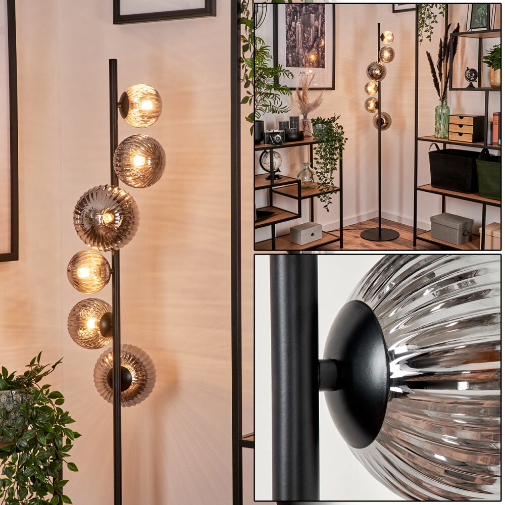 Lampadaire - Verre 10 cm, 12 cm, 15 cm Remaisnil Fumé, 6 lumières main product photo