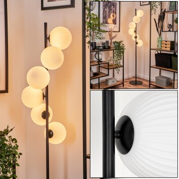 Lampadaire - Verre 15 cm Remaisnil Blanc, 6 lumières Lampadaire - Verre 15 cm Remaisnil Blanc, 6 lumières