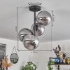 Plafonnier - Verre 15 cm Gastor Fumé, 4 lumières