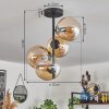 Plafonnier - Verre 15 cm Gastor Ambre, 4 lumières