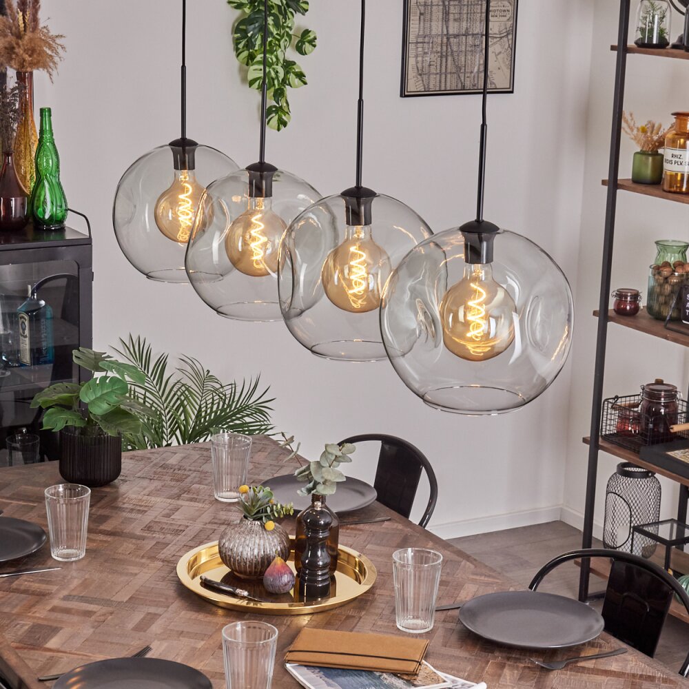 Suspension - Verre 30 cm Ripoll Clair, 4 lumières main product photo