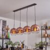 Suspension - Verre 30 cm Koyoto Clair, Cuivré, 4 lumières