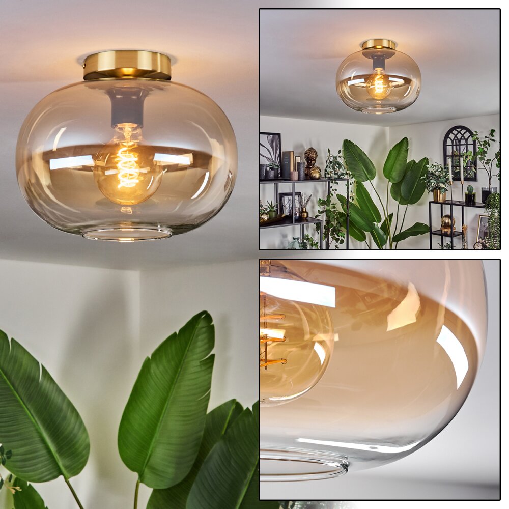 Plafonnier - Verre 30 cm Apedo Or, Noir, 1 lumière main product photo
