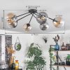 Plafonnier - Verre 15 cm Gastor Ambre, Clair, Fumé, 6 lumières
