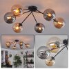 Plafonnier - Verre 15 cm Gastor Ambre, Fumé, 6 lumières