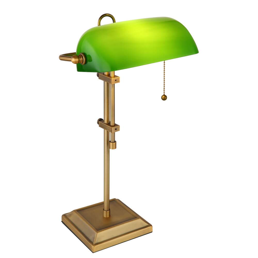 Lampe de banquier Globo ANTIQUE Vieux laiton, 1 lumière main product photo