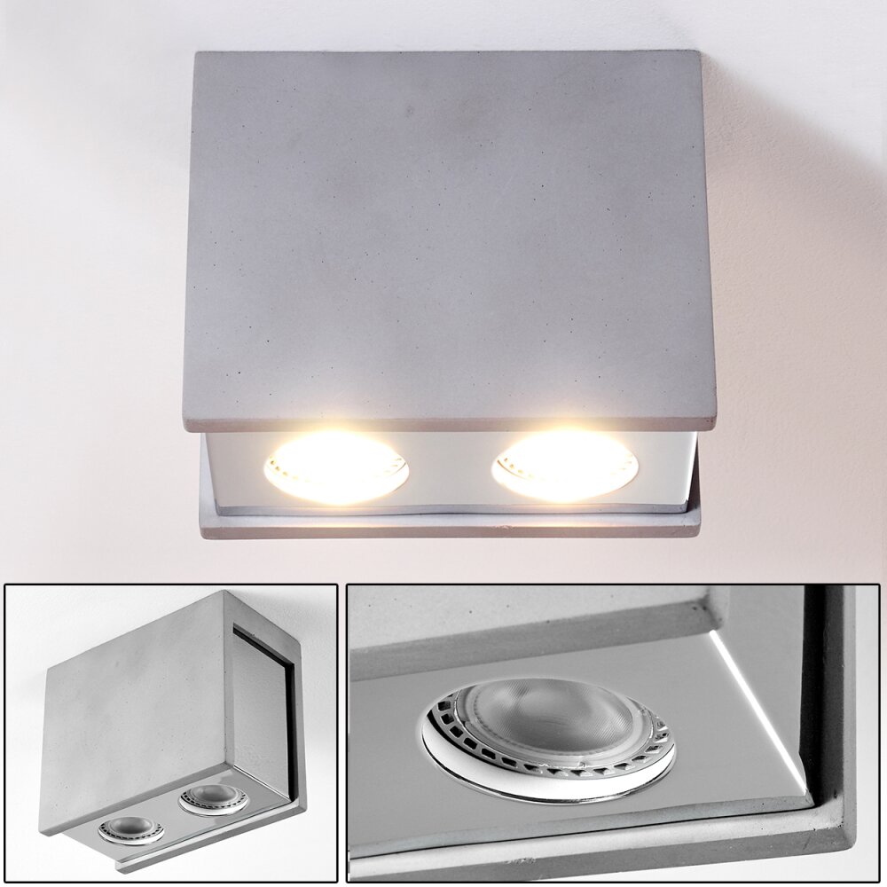 Plafonnier Braslo Chrome, Gris, 2 lumières main product photo