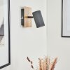 Applique murale Javel Gris, Couleur bois, Noir, 1 lumière