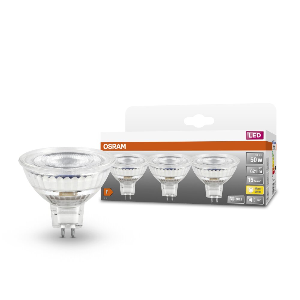 OSRAM Lot de 3 LED Star GU5.3 6,5 Watt 2700 Kelvin 621 Lumen main product photo