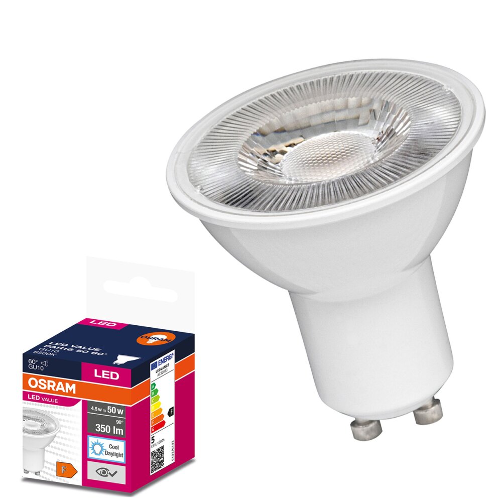 OSRAM LED GU10 4,5 Watt 6500 Kelvin 350 Lumen main product photo