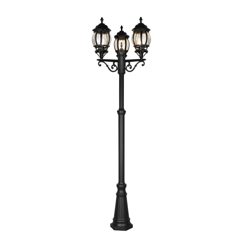 Lampadaire d'extérieur Trio Elvo Noir, 3 lumières main product photo