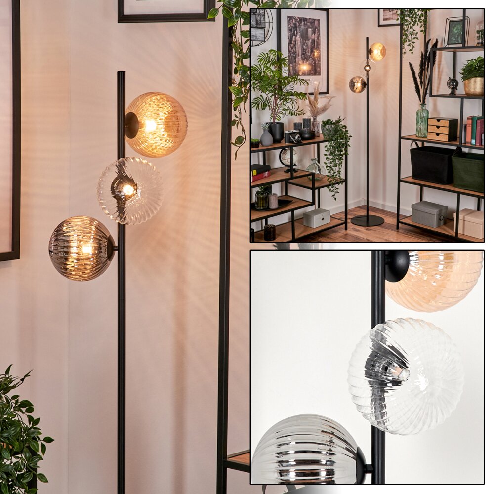 Lampadaire - Verre 15 cm Remaisnil Noir, 3 lumières main product photo