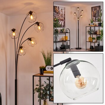 Lampadaire - Verre 15 cm Koyoto Clair, 5 lumières