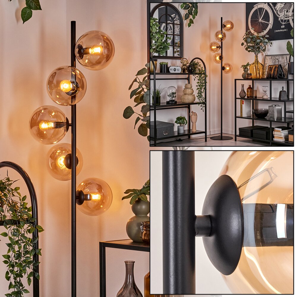 Lampadaire - Verre 15 cm Gastor Ambre, 5 lumières main product photo