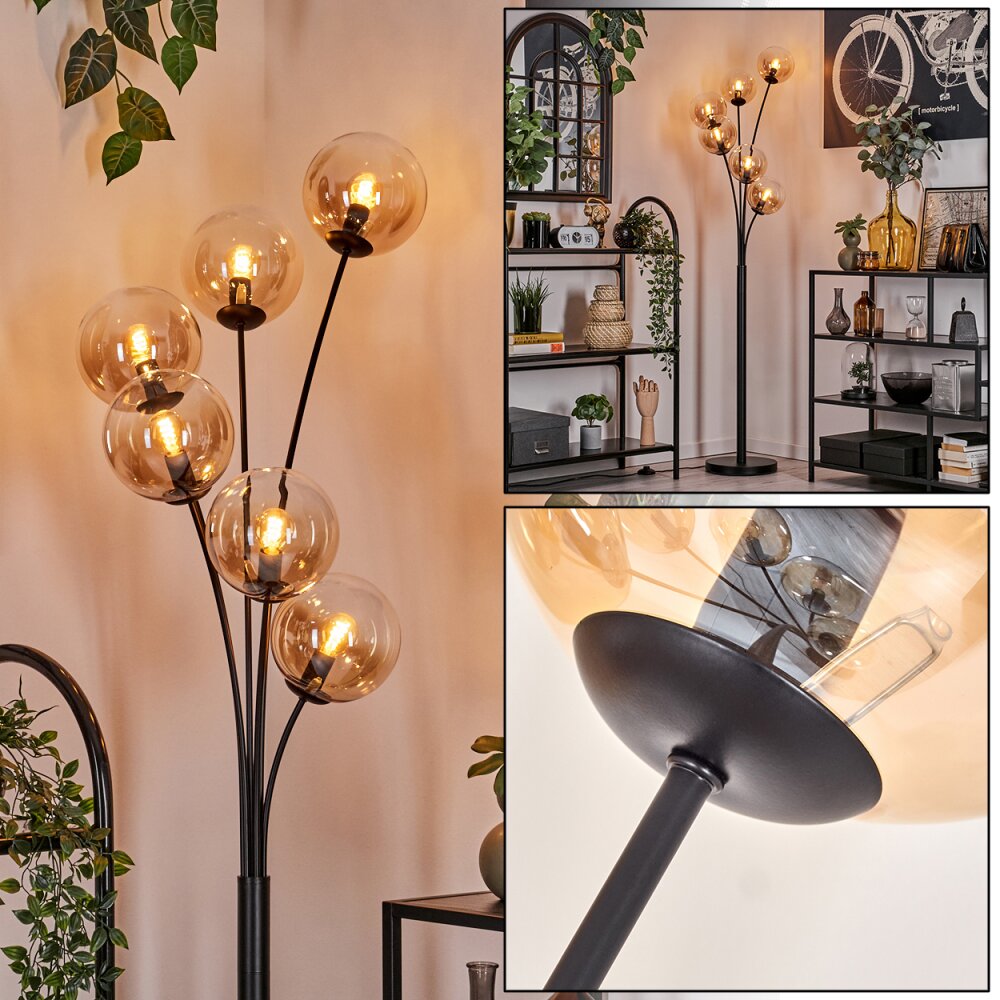 Lampadaire - Verre 15 cm Gastor Noir, 6 lumières main product photo