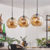 Suspension - Verre 30 cm Ripoll Noir, 3 lumières