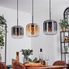 Suspension - Verre 25 cm Lauden Ambre, Clair, Fumé, 3 lumières