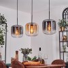 Suspension - Verre 25 cm Lauden Ambre, Clair, Fumé, 3 lumières
