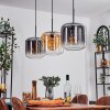 Suspension - Verre 25 cm Lauden Ambre, Clair, Fumé, 3 lumières