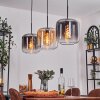 Suspension - Verre 25 cm Lauden Ambre, Clair, Fumé, 3 lumières