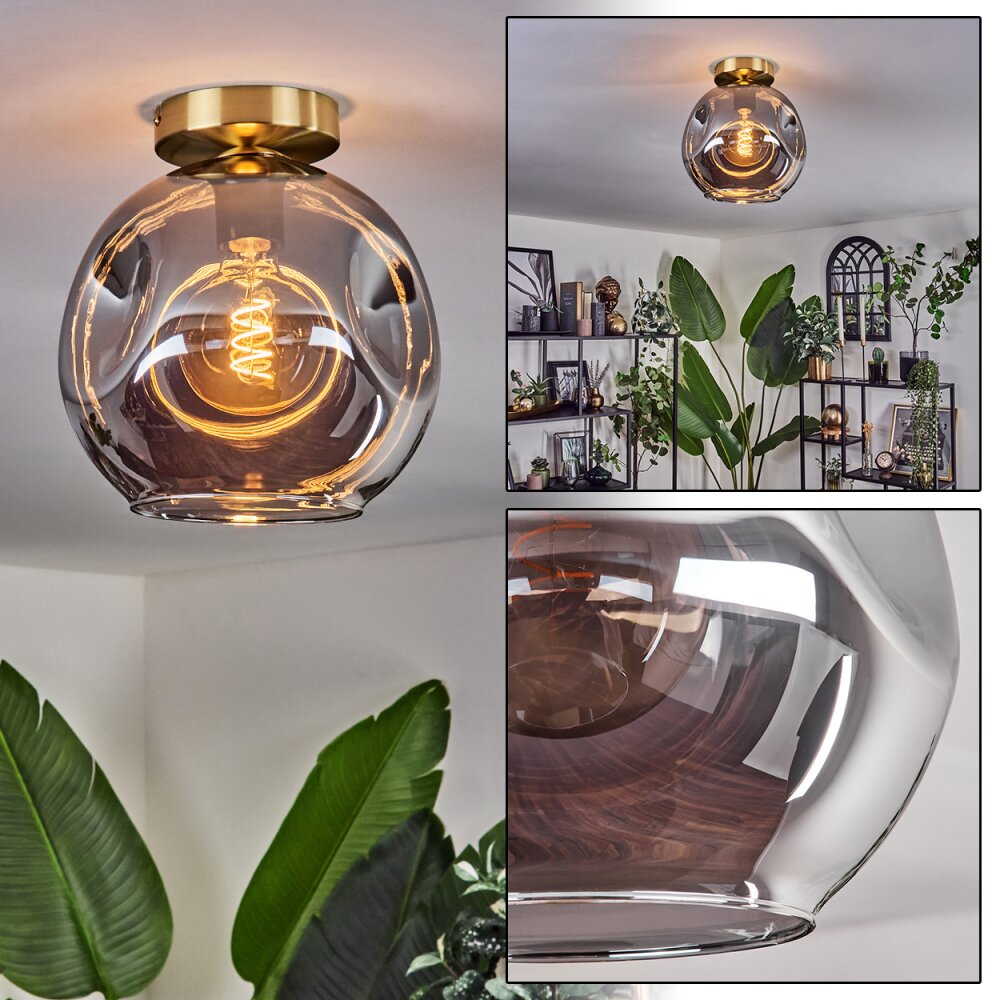 Plafonnier - Verre 25 cm Ripoll Or, Noir, 1 lumière main product photo