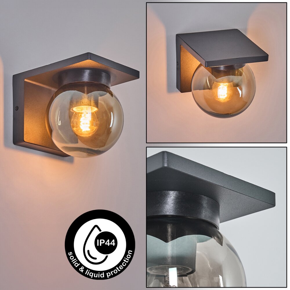 Applique murale d'extérieur Aquin Anthracite, 1 lumière main product photo