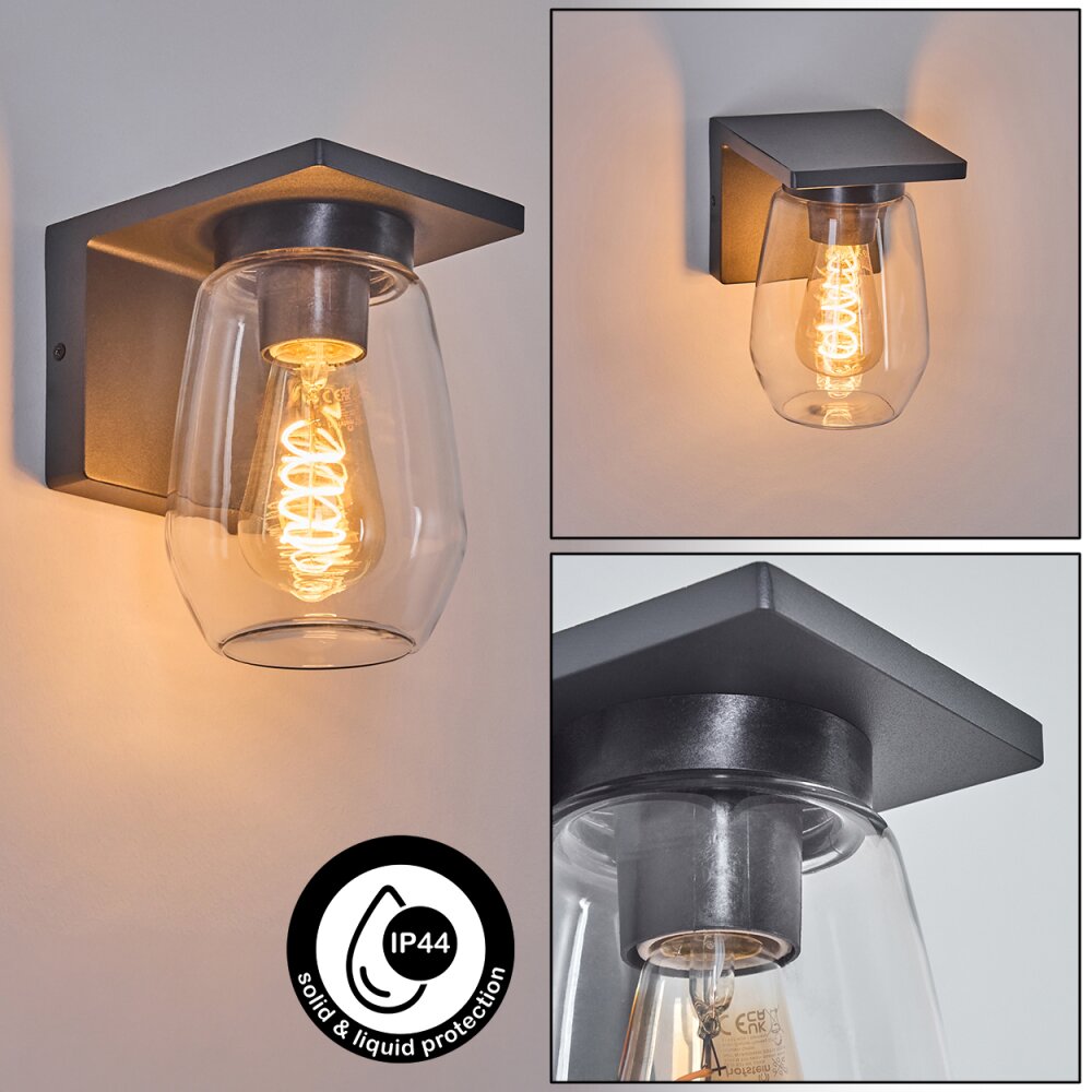 Applique murale d'extérieur Aquin Anthracite, 1 lumière main product photo
