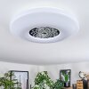Plafonnier Kaas LED Chrome, Blanc, 1 lumière