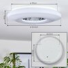 Plafonnier Kaas LED Chrome, Blanc, 1 lumière