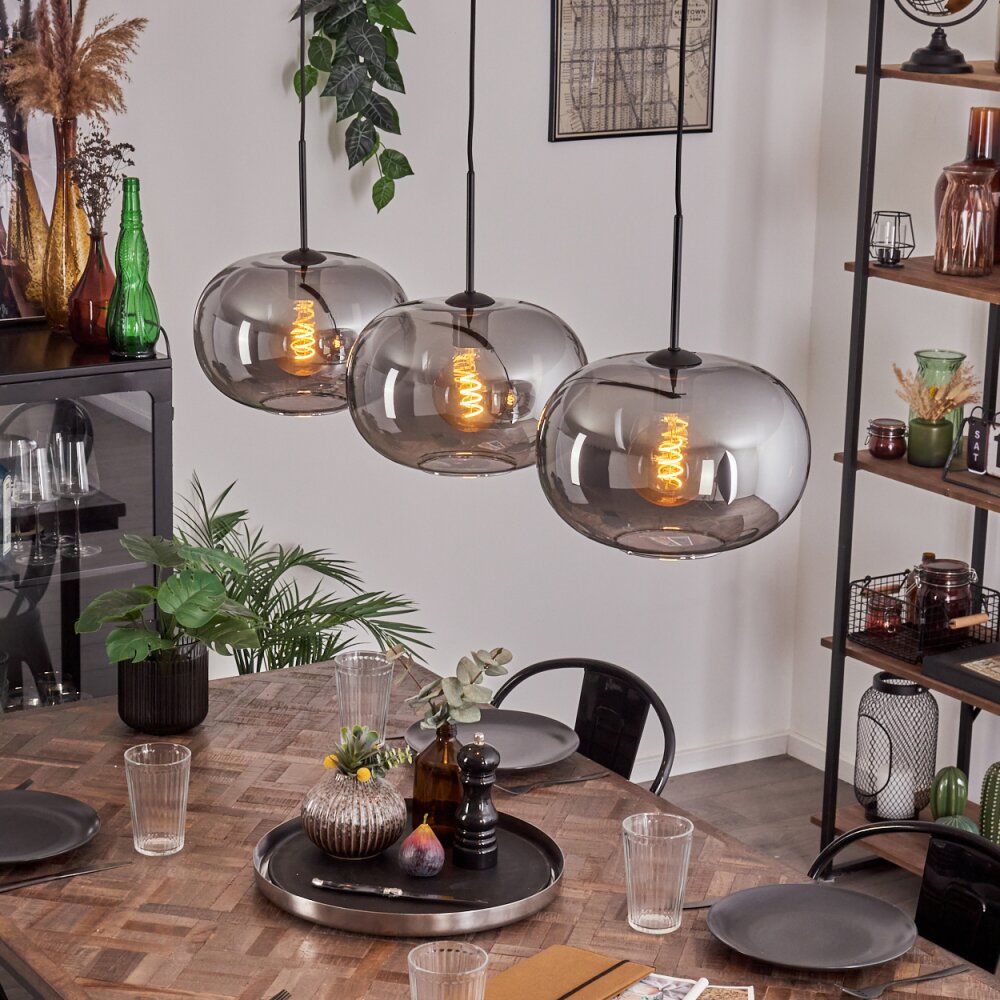 Apedo Suspension Noir, 3 lumières main product photo