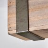 Plafonnier Pehefito style industriel à poutre en bois 46 cm et 3 têtes orientables gris-vertes 8 cm