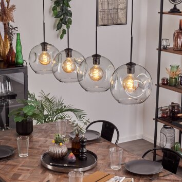 Ripoll Suspension Noir, 4 lumières