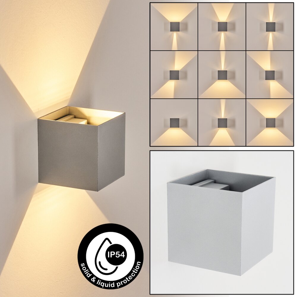 Tamarin Lampe murale d´extérieur, Luminaire Up & Down, Applique murale LED Gris, Argenté, 1 lumière main product photo