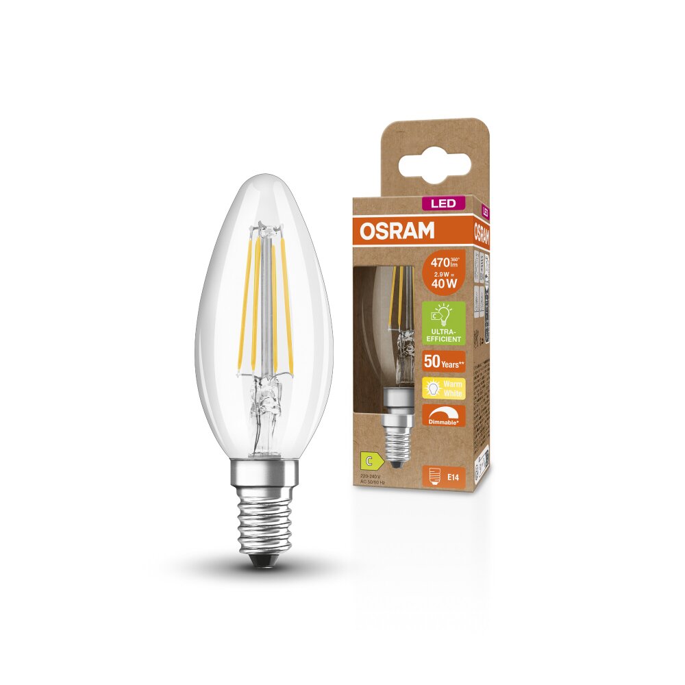 Luminaires Osram E14 LED 2.9 Watt blanc chaud dimmable 470 Lumen main product photo